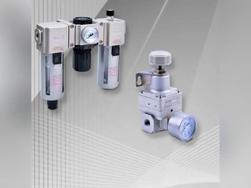 Airtac air preparation FRL unit and pneumatic pressure regulator with gauge
